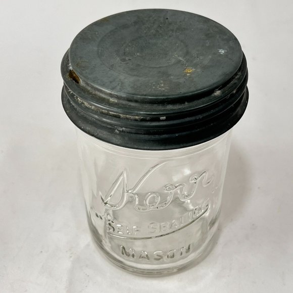 Vtg Kerr Self Sealing Mason Canning Jar Zinc Lid Boyd Porcelain Insert Country - Picture 4 of 16